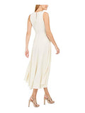 Women's Sleeveless V-Neck Maxi Dress with Ruffle-Skirt | Women's Work Dresses