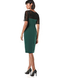 Women's Velvet Applique Crepe Sheath Dress | Original Brand | Women's Work Dresses