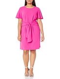 Women's Plus Size Stretch Crepe Tie Front Dress