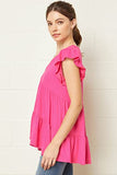 Women's Riki Ruffle Sleeve V-Neck Top | Original Brand | Women's Tops and Blouses