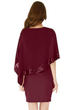 Women's Cocktail Dress with Poncho Chiffon Dress Bodycon Party Dress | Women's Cocktail Dresses