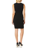 Women's Sleeveless Sheath with Contrast Ruffle Detail Dress