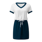 Women Plus Size Summer Dresses Loose Fit Casual V-Neck Beach Dress Spaghetti Strap Dress Sundress | Original Brand