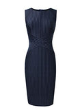 Womens Front Zipper Slim Work Office Business Cocktail Party Pencil Dress | Women's Work Dresses
