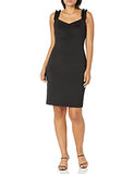 Women's Sleeveless Sheath with Ruffle Straps Dress