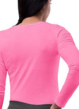 Neon Pink Scrubs for Ladies - Long Sleeve Comfort Underscrub Tee - SIVVAN Womens Fall Fashion | Women's Tops and Blouses