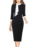 Womens Tie Neck Slim Work Office Business Cocktail Bodycon Pencil Dress | Women's Cocktail Dresses