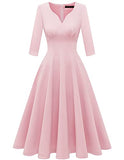 Vintage Tea Dress For Women, Swing Chic Dress, 4-mar Sleeves & Stretchy