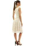 Women Floral Lace Overlay Fit And Flare Dress | Women's Casual Dresses