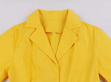 Women's Solid Plain Blazer Collar 1940s Vintage Work Dress | Original Brand | Women's Cocktail Dresses