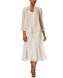 R&M Richards Women's Beaded Chiffon Jacket Dress