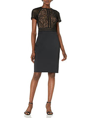 Women's S/s Lace/neoprene Dress