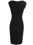 Womens Elegant Ruched Work Business Office Cocktail Bodycon Sheath Dress | Women's Work Dresses