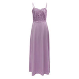 Women's Summer Fashion Sling Sexy Lace Solid Long Split Dress Sexy Party Evening Dress | Original Brand | Women's Maxi Dresses