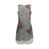 Summer Dresses for Women, Ladies's Summer Fashion Casual Round Neck Print Sleeveless Splicing Dress Party UK Size | Women's Work Dresses