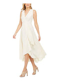 Women's Sleeveless V-Neck Maxi Dress with Ruffle-Skirt | Women's Work Dresses