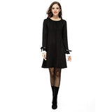 Women's Plus Size Crewneck Bow Flare Sleeve Knitted Sweater Jumper Dress