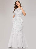 Women's Plus Size Embroidery Mermaid Evening Party Maxi Dress 7707pz | Women's Lace Dresses