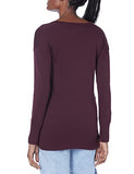 Burgundy Women's Lightweight Long-sleeve V-neck Tunic Jumper - Ae Store | Women's Jumpers