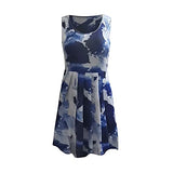 Woman O-Neck Summer Print Sleeveless Casual Stripe Dress UK Size Party Dress | Women's Work Dresses