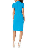 Women's Solid Crepe Classic Novelty Short Sleeve Sheath Cocktail Dress | Women's Work Dresses