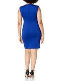 Women's Sleeveless Sheath with Gold Ring Cut Out Dress