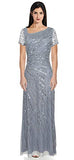 Women's Beaded Gown with Short Sleeves