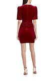 Women's Long Sleeve Mini Evening Dress with Plunging Neckline