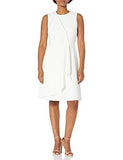 Women's Sleeveless Dress with Side Pleated Ruffle