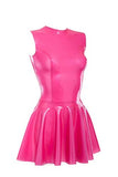 Skirts One-piece Dresses Sleeveless Boat Neck Pink Short Hot No Zipper Customized 0.4mm