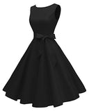 Hanpceirs Women's Boatneck Sleeveless Swing Vintage 1950s Cocktail Dress | Women's Cocktail Dresses