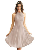 ALICEPUB Chiffon Bridesmaid Dresses Short Formal Dresses for Women Party with Keyhole Design