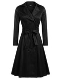 Zeagoo Women's Trench Coats Double-Breasted Long Coat with Belt