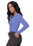 Heather Royal Blue Scrubs for Ladies - Long Sleeve Comfort Underscrub Tee - SIVVAN Womens Fall Fashion | Women's Tops and Blouses