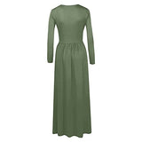 Women's Dress Sweet & Cute Dress Ladies Casual Long Sleeve Sexy Plus Size Loose Plain Pockets Long Maxi Dress Fancy Cocktail Dress Party Dress Maxi A-line Dress