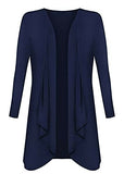Ladies Hanky Hem Jersey Open Waterfall Boyfriend Women Plus Size Cardigan Top Full Long Sleeve | Women's Cardigan