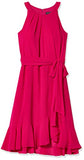 Women's Sleeveless Pleated Halter Neck Wrap Dress