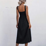 Women's Casual Summer Dress Vintage Print Knee Length Dress Sleeveless Loose Sling Dress Off Shoulder Vest Dress Casual Wear Party Beach Dresses | Women's Work Dresses