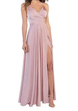 RYANTH Long Bridesmaid Dresses for Women Formal Satin Spghetti Strap Prom Evening Gowns RYZ054