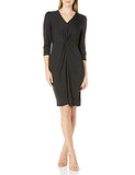 Lark & Ro Women's Long Sleeve Matte Jersey Twist Front Dress