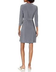Women's Three-Quarter-Sleeve Faux Wrap Dress | Original Brand | Women's Work Dresses