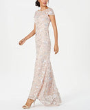 Women's Cap Sleeve Gown With V Neck Back | Women's Evening Gowns