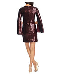 Women's Liza Longsleeve Cape Sleeve Short Sequin Dress