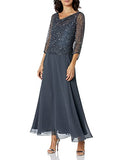 Women's Plus Size Long Beaded Dress with Cowl Neck