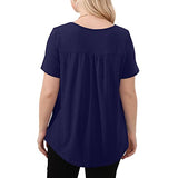 Women's Plus Size Sexy Long Sleeve Lace Pleated Shirts Fall Loose Fit Crewneck Tunic Tops(0x-4x) | Women's Casual Dresses