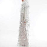 Women Dress Ladies Muslim Lace Sequin Cardigan Maxi Dress Kimono Open Abaya Robe Kaftan Dubai | Original Brand | Women's Work Dresses