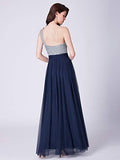 Women Fashion Sequins Floor Length Single Shoulder Bridesmaid Dresses  - Sara Clothes