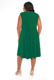 Women's Solid Jersey Crisscross Neckband Sleeveless Fit and Flare Casual Dress | Original Brand