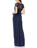 Women's 3/4 Sleeve Gown With Lace Bodice And Jersey Draped Skirt | Women's Casual Dresses