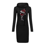 Women's Dress Sweet & Cute Dress Ladies Casual Hooded Christmas Print Long Sleeve Casual Dress Fancy Cocktail Dress Party Dress Maxi A-line Dress